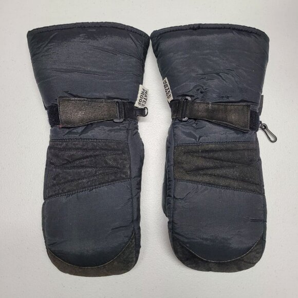 Snowmobile Mittens Adjustable Strap Thinsulate Waterproof Black Small Winter - Picture 2 of 8